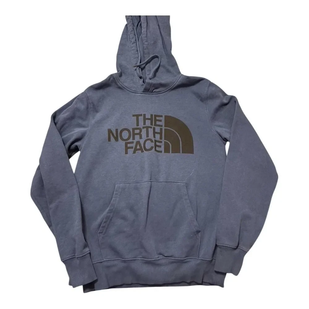The North Face Hoodie Men Small Blue Logo Sweatshirt